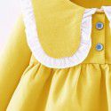 EW foreign trade children's dress autumn 2020 solid color lace collar skirt girl's long sleeve skirt m726