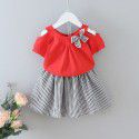 EW foreign trade children's wear girls' summer suit 2020 fashion foreign style suit girls' T-shirt suit tz41