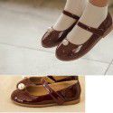 Children's shoes 2019 new spring and autumn pearl style girls' single shoes convenient Velcro children's dance shoes