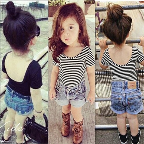 A new style of children's clothing for hair generation, summer girls' short sleeve T-shirt T156