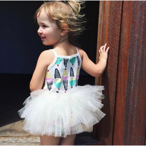 Foreign trade children's dress European and American girls ice cream one piece suspender skirt princess skirt 1735