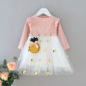 Foreign trade children's mesh dress 2020 new children's dress fake two lovely children's dress one hair