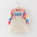 EW size suit fall 2020 new rainbow strap skirt suit long sleeve color stripe suit tz65