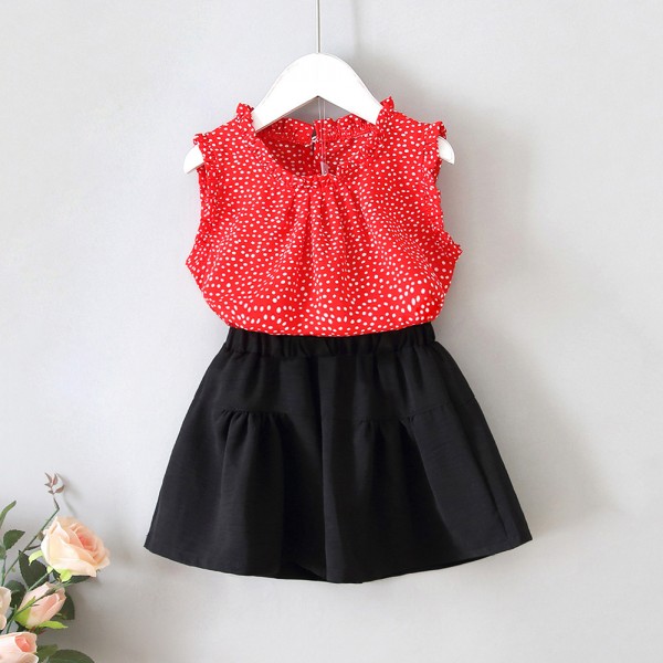 EW foreign trade children's wear 2020 girls' shorts summer wear new Zhongda children's fashion two piece set tz61