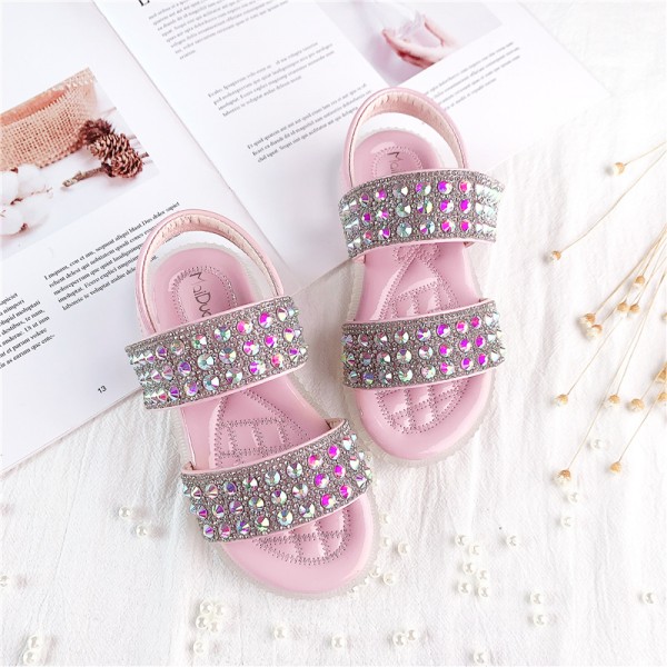 Baobao children's shoes 2021 summer new diamond girl's shoes