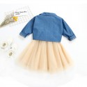 0.9ew foreign trade children's clothing autumn 2020 Euro American girls' fashion denim three piece skirt suit