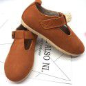 Elephant trunk children's leather shoes South Korean men's and women's shoes autumn 2019 new children's T-shaped soft sole