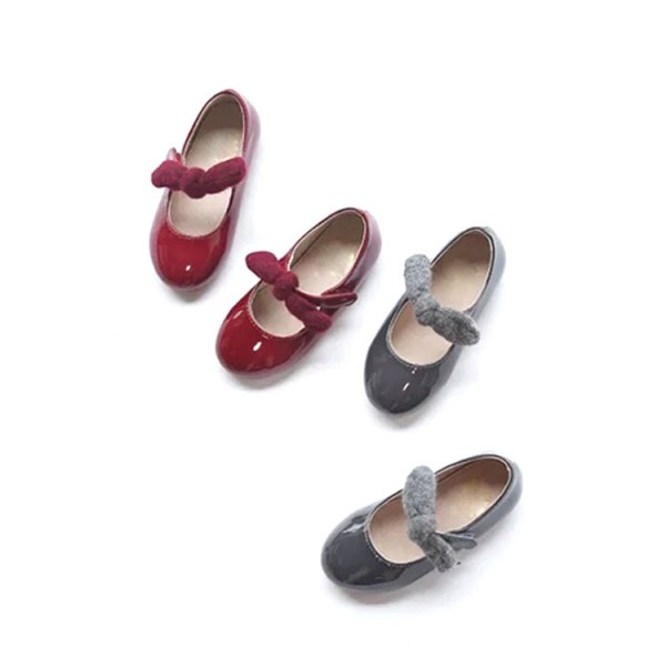 Girls' shoes autumn and winter bowknot painted princess shoes flower children's shoes girls' shoes spring and autumn 2019 Korean children's shoes