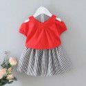 EW foreign trade children's wear girls' summer suit 2020 fashion foreign style suit girls' T-shirt suit tz41