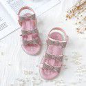 Girls' sandals 2021 new summer children's shoes diamond princess shoes large children's shoes small children's shoes manufacturers wholesale