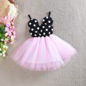 Pompous skirt children's summer girl's mesh skirt Mickey dot suspender skirt princess skirt 1524