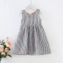 EW foreign trade children's dress 2020 summer new dress stripe back hollow out modeling Baby Girl Skirt 1981