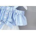 EW foreign trade children's dress 2020 new summer children's skirt stripe sling bow net princess skirt q172