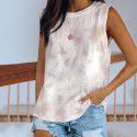9 color 5 size 2021 popular Amazon wise cross border women's wear European and American round neck tie dyed solid color vest T-shirt 