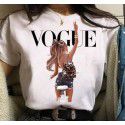 2020 European and American T-shirt printed Pullover round neck loose women's short sleeve one hair substitute 