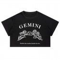2022 European and American short short sleeved T-shirt women's navel exposed sexy slim Spice Girl European goods top fashion one hair substitute 