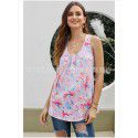 2019 Amazon express popular top, European and American summer printed vest, casual and versatile T-shirt 