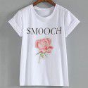 2022 express eBay Amazon European and American street women's Rose alphabet printed T-shirt women 