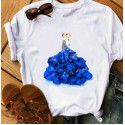 2020 European and American T-shirt printed Pullover round neck loose women's short sleeve one hair substitute 