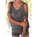 Express eaby Amazon popular women's off shoulder bat loose casual top short sleeve solid T-shirt 