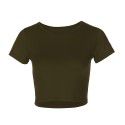 Amazon popular summer new women's T-shirt round neck solid color short European and American casual top short sleeved women 