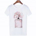 Amazon WISH hot lady 3D perfume printing short sleeved leisure t-shirt t-shirt factory direct sale 