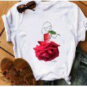 2020 European and American T-shirt printed Pullover round neck loose women's short sleeve one hair substitute 