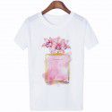 Amazon WISH hot lady 3D perfume printing short sleeved leisure t-shirt t-shirt factory direct sale 