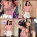 Letter embroidered top 2022 summer new slim bottomed women's wear Korean Short Sleeve fashion T-shirt loose wholesale