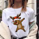Express Amazon foreign trade lovelydeer Christmas Christmas fawn printed short sleeve T-shirt women's wear 