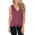 Spring / summer 2019 new express Amazon wishv collar women's sleeveless cardigan T-shirt bottomed vest 