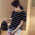 Striped T-shirt women's wholesale 2021 Korean version new loose large women's dress slim student summer stall women's dress