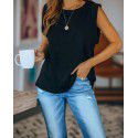 9 color 5 size 2021 popular Amazon wise cross border women's wear European and American round neck tie dyed solid color vest T-shirt 