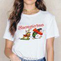 2022 summer women's short sleeved T-shirt cartoon cute little hedgehog print cross-border European Amazon bottomed shirt 