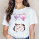 2022 summer women's short sleeved T-shirt cartoon cute little hedgehog print cross-border European Amazon bottomed shirt 