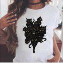 2020 European and American T-shirt printed Pullover round neck loose women's short sleeve one hair substitute 