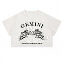 2022 European and American short short sleeved T-shirt women's navel exposed sexy slim Spice Girl European goods top fashion one hair substitute 