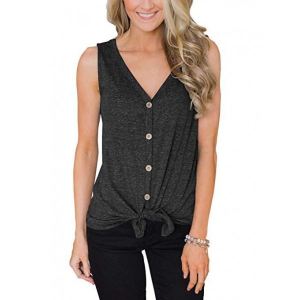 Spring / summer 2019 new express Amazon wishv collar women's sleeveless cardigan T-shirt bottomed vest 