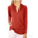 2019 Amazon foreign trade new solid color round neck slim fit medium and long pocket T-shirt bottom shirt 