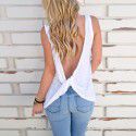 Express wish Amazon eBay summer European and American sexy backless cross sleeveless T-shirt top 