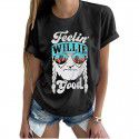 Amazon European and American foreign trade women's clothing spot summer three color old head letter printed women's clothing round neck short sleeve T-shirt 