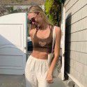 European and American autumn 2021 express foreign trade fashion women's clothing love leopard print knitting with small vest inside, women look thin 