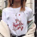 Express Amazon foreign trade lovelydeer Christmas Christmas fawn printed short sleeve T-shirt women's wear 