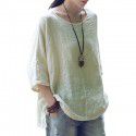 2021 Amazon cross border new women's large long sleeve solid color casual loose T-shirt 