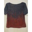Low price promotion Amazon Europe and America Summer slim fit temperament commuter print gradient Pullover V-neck short sleeve T-shirt women 