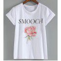 2022 express eBay Amazon European and American street women's Rose alphabet printed T-shirt women 