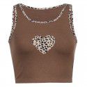 European and American autumn 2021 express foreign trade fashion women's clothing love leopard print knitting with small vest inside, women look thin 