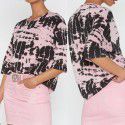 Amazon eBay hot selling new products European and American summer loose round neck printed fashionable women's T-shirts and tops in stock 