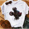 2020 European and American T-shirt printed Pullover round neck loose women's short sleeve one hair substitute 