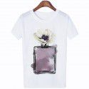 Amazon WISH hot lady 3D perfume printing short sleeved leisure t-shirt t-shirt factory direct sale 